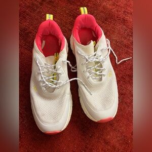 Women's Athletic Shoes - White and Pink